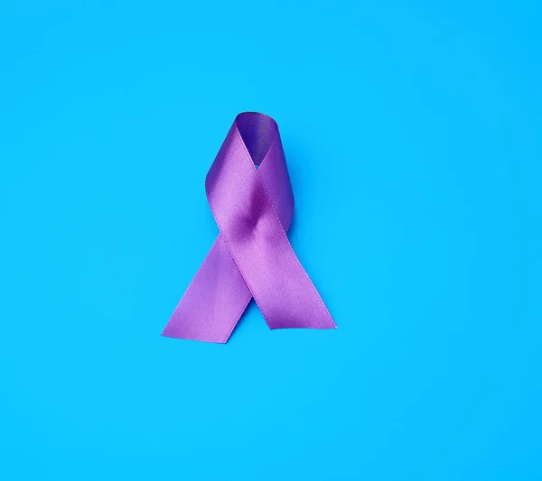 Фиолетовая Лента Символ Ранних Исследований Борьбы Болезнями Болезни Альцгеймера Муковисцидоза — стоковое фото