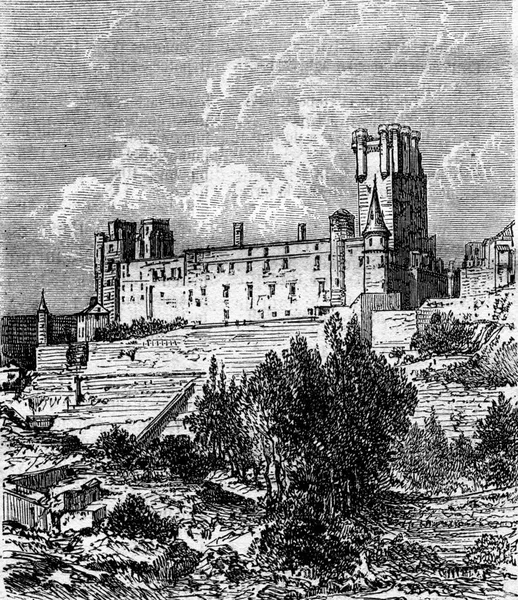 Ruines Alcazar Ségovie Illustration Gravée Vintage Magasin Pittoresque 1880 — Photo