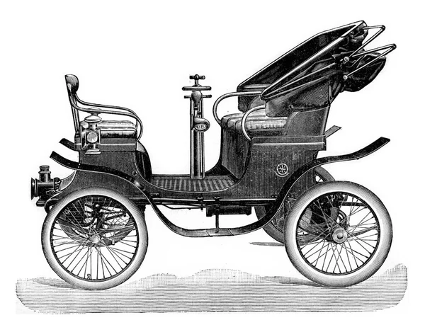 Chariot Avec Moteur Arrière Illustration Gravée Vintage Encyclopédie Industrielle Lami — Photo