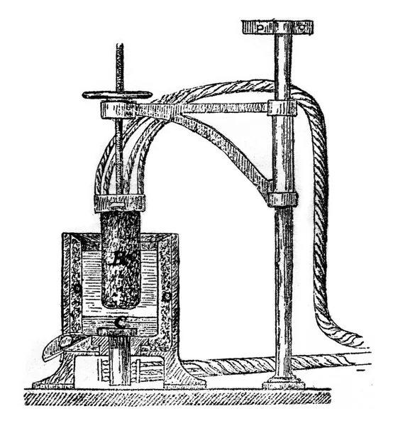 Apparecchio Volta Fabbricazione Alluminio Illustrazione Incisa Epoca Enciclopedia Industriale Lami — Foto Stock