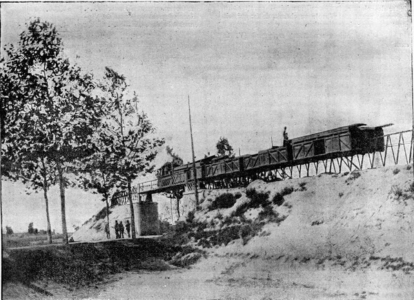 Lartigue Monorail Ligne Feurs Panissières Illustration Gravée Vintage Encyclopédie Industrielle — Photo