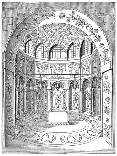 Makam Abbas Abad Isfahan Ukiran Ilustrasi Ensiklopedia Industri Lami 1875 — Stok Foto