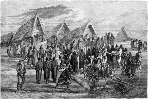 Наказание Дворов Винтажные Гравированные Иллюстрации Tour Monde Travel Journal 1865 — стоковое фото