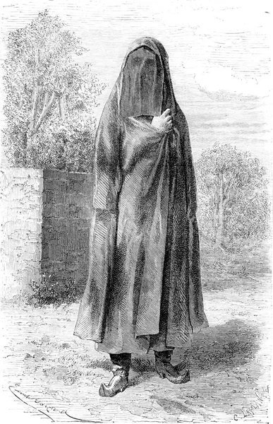 Woman Bokhara Vintage Engraved Illustration Tour Monde Travel Journal 1865 — Stock Photo, Image