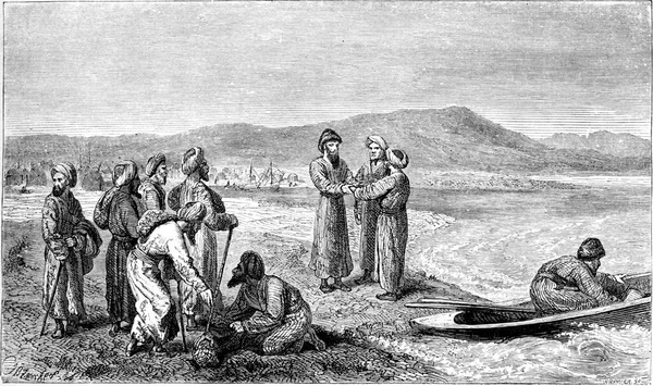 Vambery Khandjian Chief Turkoman Gumustepe Estava Beira Mar Cáspio Ilustração — Fotografia de Stock