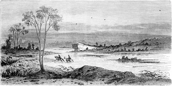 Alten Laplandeの通路 ヴィンテージ刻まれたイラスト Tour Monde Travel Journal 1865年 — ストック写真