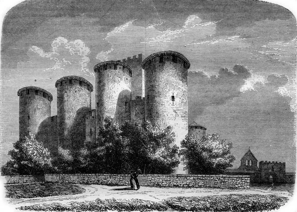 中世の城の古いヴィンテージ写真 — ストック写真