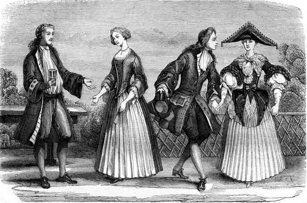 Metody 1709 Córka Górnego Alzacji Bourgeois Ilustracja Wygrawerowana Stylu Vintage — Zdjęcie stockowe