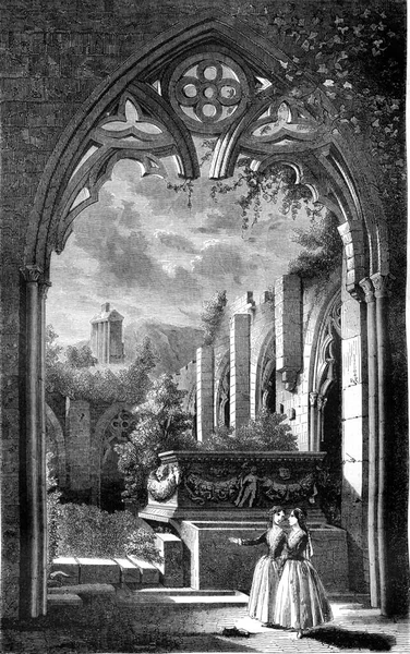 Widok Zabrany Klasztorze Opactwa Pokoju Cypr Grawerowana Ilustracja Rocznika Pittoresque — Zdjęcie stockowe