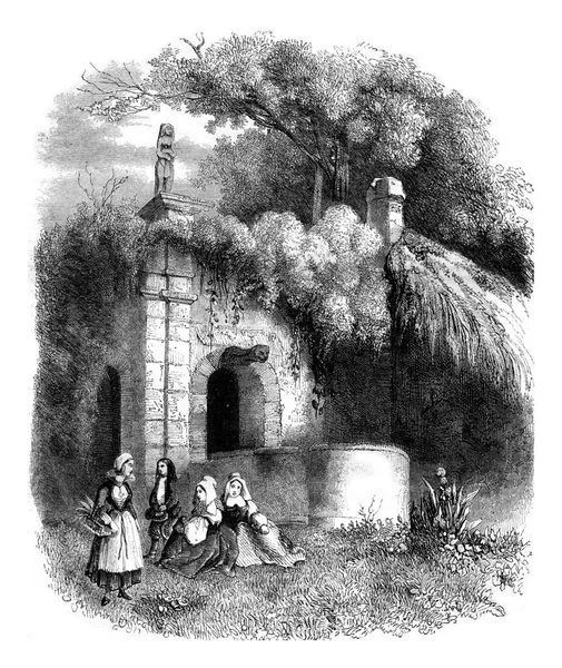 Венера Quinipily Отделе Morbihan Винтажные Гравированные Иллюстрации Магазин Питтореске 1847 — стоковое фото