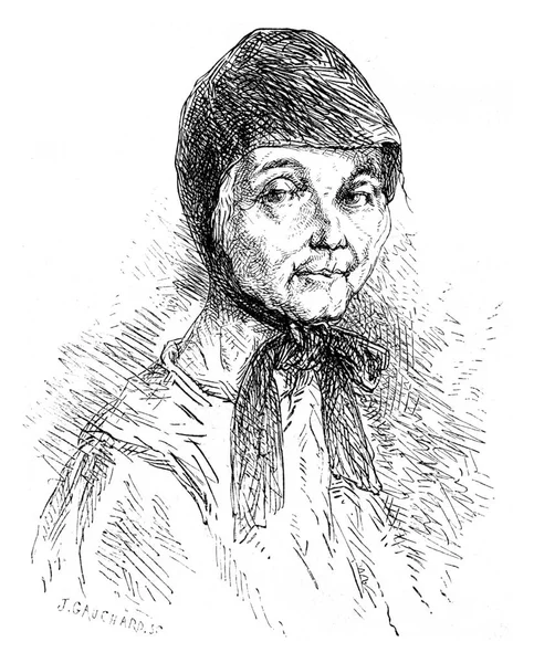 Sister Mary Recluse Solovetsky Vintage Engraved Illustration Tour Monde Travel — Stock Photo, Image