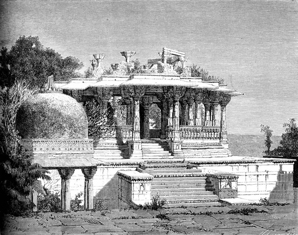 Cenotaph Ruïnes Udaipur Vintage Gegraveerde Illustratie Tour Monde Reisjournaal 1872 — Stockfoto