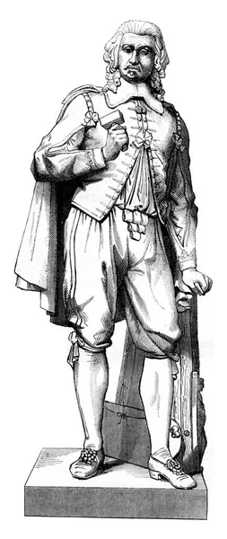 1851 Jacques Sarrazin 여신상에는 새겨져 빈티지 삽화가 새겨져 Magasin Pittoresque — 스톡 사진