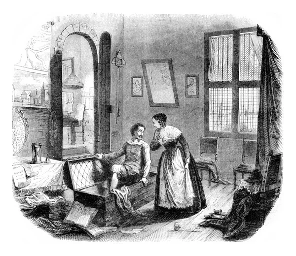 Гроций Жена Крепости Ловенштейн Винтажная Гравированная Иллюстрация Магасин Питтореске 1852 — стоковое фото