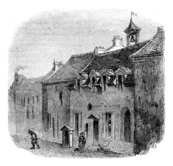 Bourg Reine Evi Ölü Condorcet Yıkıldı Eski Gravürlü Magasin Pittoresk — Stok fotoğraf