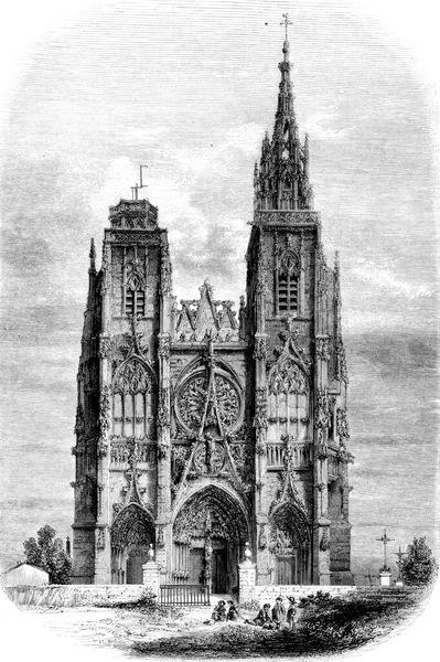 Notre Dame Épine Illustration Gravée Vintage Magasin Pittoresque 1852 — Photo