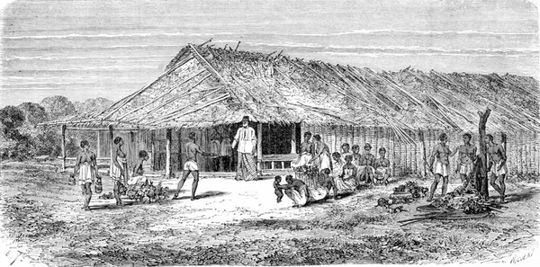 Caso Denis Illustrazione Incisa Epoca Tour Monde Diario Viaggio 1865 — Foto Stock