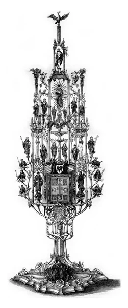 Oostensor Silver Reliquary Uit Vijftiende Eeuw Vintage Gegraveerde Illustratie Magasin — Stockfoto