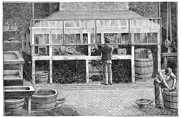 Horno Dorada Tienda Ilustración Grabada Vintage Enciclopedia Industrial Lami 1875 —  Fotos de Stock