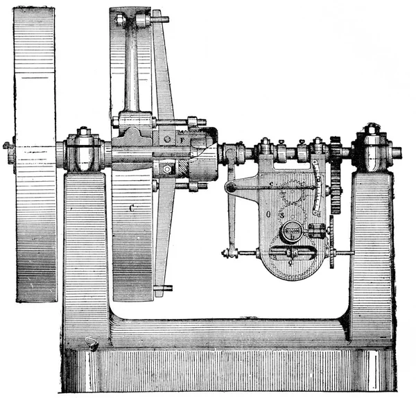 Dynamometer Bending Megy Vintage Engraved Illustration Industrial Encyclopedia Lami 1875 — Stock Photo, Image