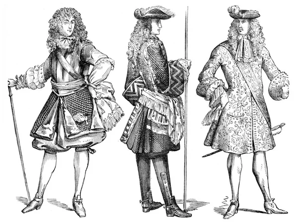 Oficer Generalny 1670 Oficer Piechoty 1703 Porucznik Gwardii 1683 Ilustracja — Zdjęcie stockowe