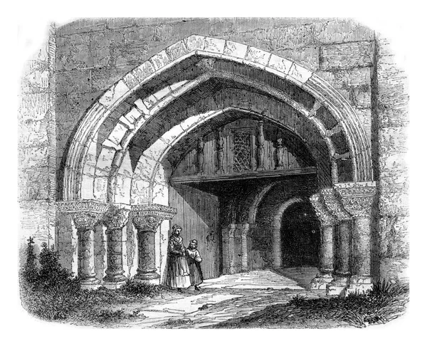 생시르라로 Portal Saint Cyr Rosiere 포도로 그림이다 Magasin Pittoresque 1857 — 스톡 사진