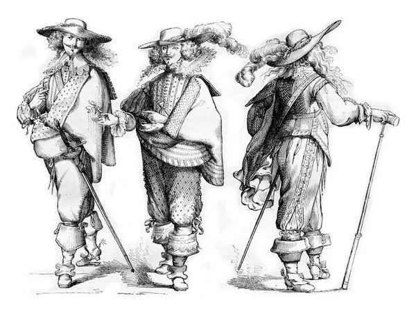 Signori Del 1625 1630 Dopo Abraham Bosse Illustrazione Incisa Epoca — Foto Stock