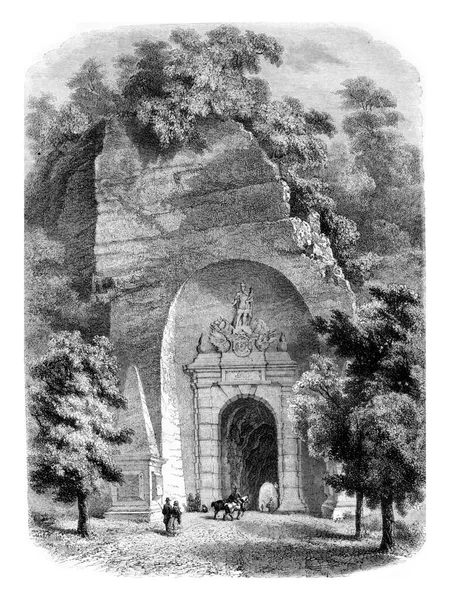 Porte Neuve Salzburgo Ilustración Grabada Vintage Magasin Pittoresque 1857 —  Fotos de Stock