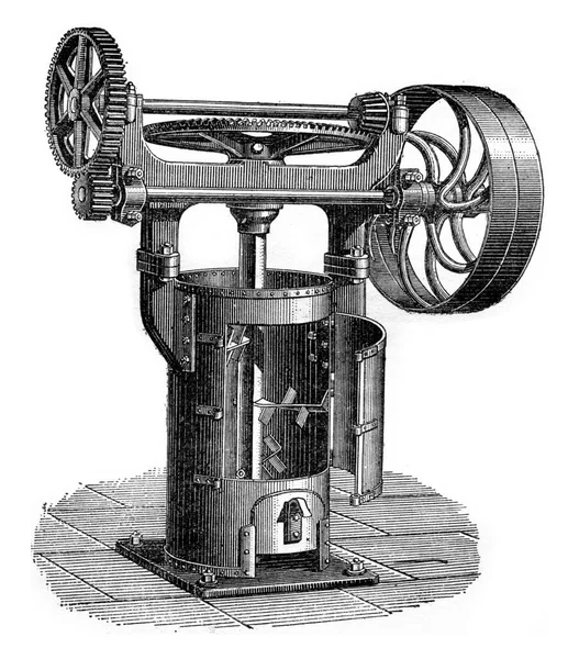 垂直ミキサー半柔らかい地面 ヴィンテージ刻まれたイラスト 産業百科事典E 1875 — ストック写真