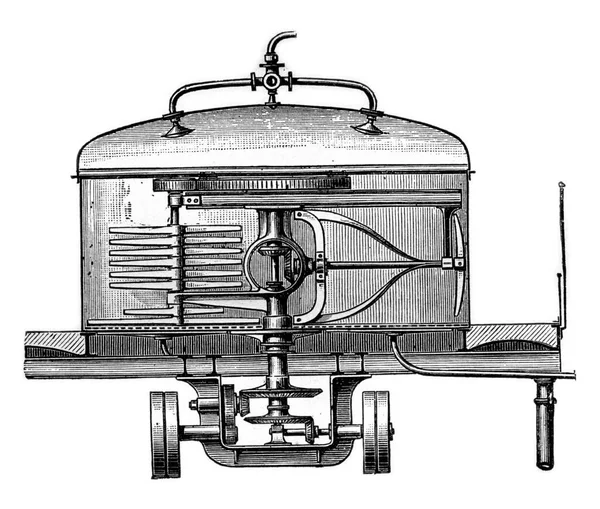 Tankmaterial Med Ångpropeller Vintage Graverad Illustration Industriell Encyklopedi Lami 1875 — Stockfoto