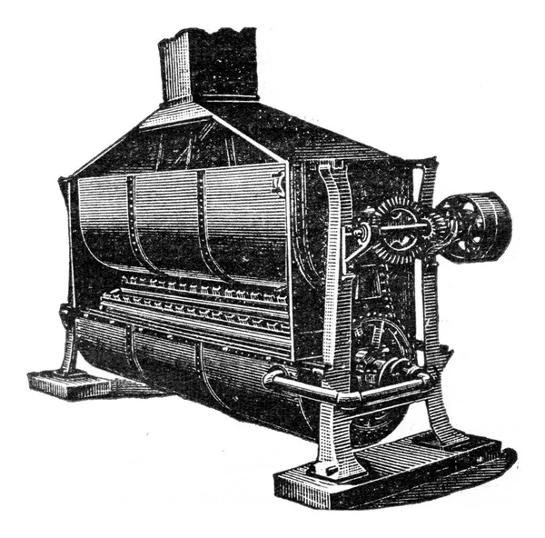 乾燥するためのデバイスは ヴィンテージ刻まれたイラストを過ごした 産業百科事典E 1875 — ストック写真