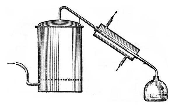 Extraction Huile Essentielle Houblon Illustration Gravée Vintage Encyclopédie Industrielle Lami — Photo