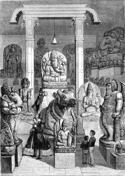 Leiden Museumshalle Der Antiken Denkmäler Alte Gravierte Illustration Magasin Pittoresk — Stockfoto