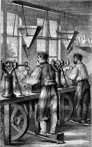 1867年世博会 M模拟工作室为水晶尺寸 老式雕刻插图 Magasin Pittoresque 1867 — 图库照片