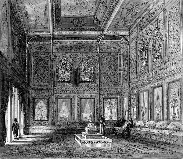 World Expo 1867 House Bosphorus Interior View Vintage Graved Illustration — стокове фото