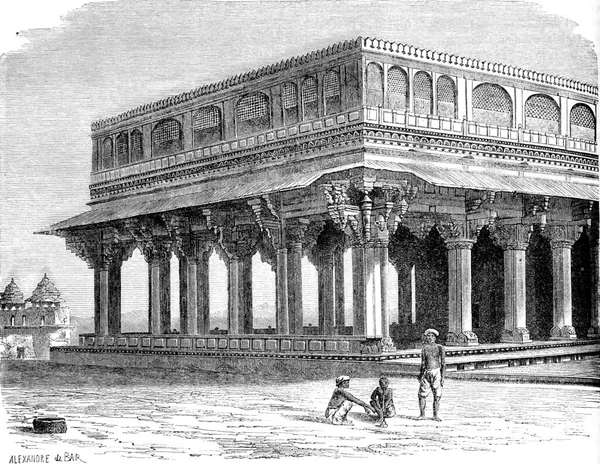 Diwan Khana Assembly Hall Amber Palace Vintage Engraved Illustration Tour — Fotografia de Stock