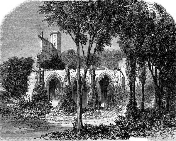 Ruins Abbey Victory Senlis Oise Vintage Engraved Illustration Magasin Pittoresque — Stock Photo, Image