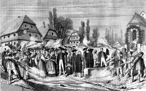 Hochzeit Eines Dorfes Elsass Alte Gravur Magasin Pittoresk 1870 — Stockfoto