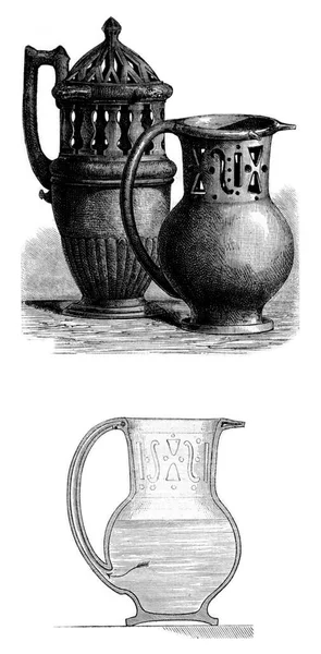 Potten Misleidend Dwarsdoorsnede Van Misleidende Pot Vintage Gegraveerde Illustratie Magasin — Stockfoto