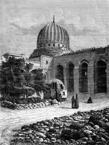Mezquita Del Sultán Barkuk Cairo Ilustración Grabada Vintage Magasin Pittoresque —  Fotos de Stock