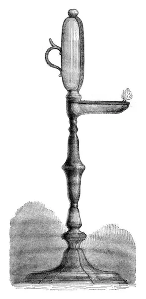 Lampa Godzinowa Xvii Wieku Grawerowana Ilustracja Rocznika Pittoresque 1876 — Zdjęcie stockowe