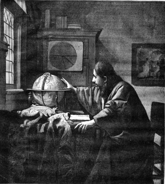 Geographer Van Der Meer Delft Vintage Engraved Illustration Magasin Pittoresque — Stock Photo, Image