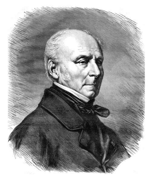 彼の甥 ヴィンテージ彫刻のイラストによって描かれた肖像画の後のLaugier彫刻家Intaglio Magasin Pittoresque 1876 — ストック写真