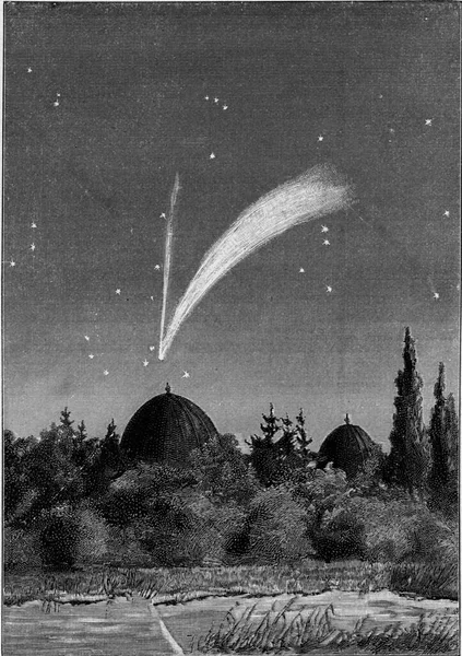 Gran Cometa Donati 1858 Ilustración Grabada Vintage Del Universo Humanidad —  Fotos de Stock