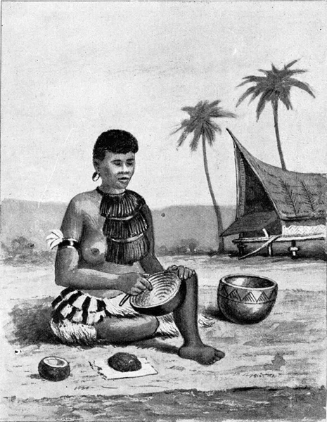 Виготовлення Кераміки Глиняними Намистинами Новій Гвінеї Universe Humanity 1910 — стокове фото