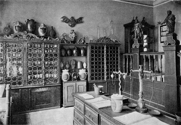 Sala Suministros Una Antigua Farmacia Museo Nacional Germánico Nuremberg Ilustración — Foto de Stock