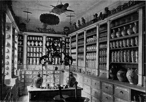 Instalación Una Antigua Farmacia Museo Nacional Germánico Nuremberg Ilustración Grabada — Foto de Stock