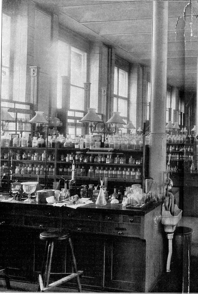 Student Work Room Pre Air Chemical Institute University Berlin Vintage — Stock Photo, Image