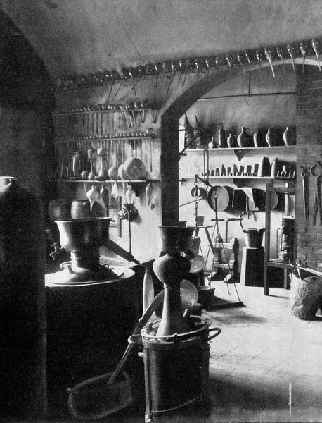Colección Antiguos Utensilios Química Alquimia Museo Nacional Germánico Nuremberg Ilustración — Foto de Stock