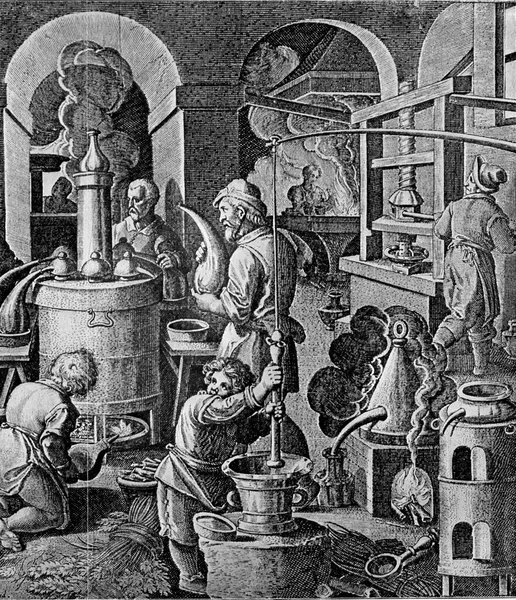 Distilleria Del Xvi Secolo Illustrazione Incisa Epoca Dall Universo Dall — Foto Stock